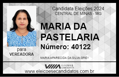 Candidato MARIA DA PASTELARIA 2024 - CENTRAL DE MINAS - Eleições