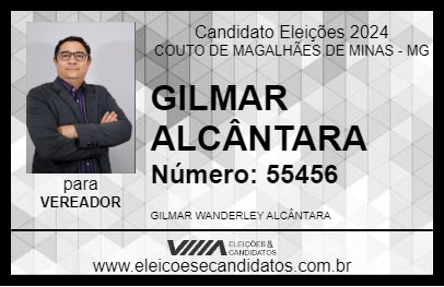 Candidato GILMAR ALCÂNTARA 2024 - COUTO DE MAGALHÃES DE MINAS - Eleições