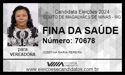 Candidato FINA DA SAÚDE 2024 - COUTO DE MAGALHÃES DE MINAS - Eleições