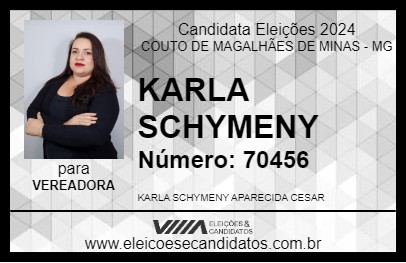 Candidato KARLA SCHYMENY 2024 - COUTO DE MAGALHÃES DE MINAS - Eleições