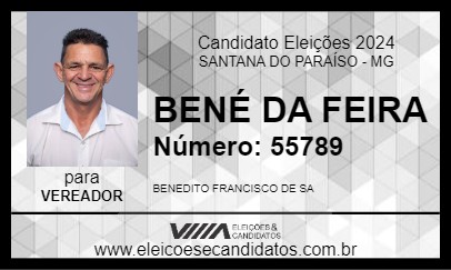 Candidato BENÉ DA FEIRA 2024 - SANTANA DO PARAÍSO - Eleições