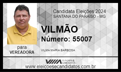 Candidato VILMÃO 2024 - SANTANA DO PARAÍSO - Eleições