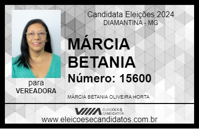 Candidato MÁRCIA BETANIA 2024 - DIAMANTINA - Eleições