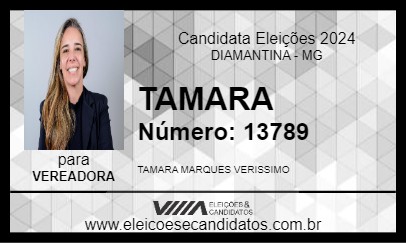 Candidato TAMARA 2024 - DIAMANTINA - Eleições