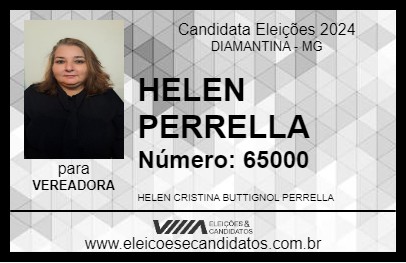 Candidato HELEN PERRELLA 2024 - DIAMANTINA - Eleições