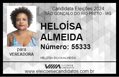 Candidato HELOÍSA ALMEIDA 2024 - SÃO GONÇALO DO RIO PRETO - Eleições