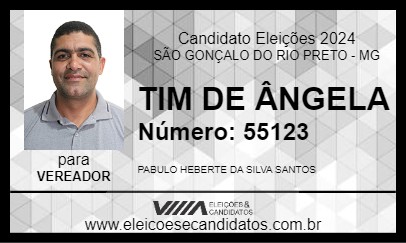 Candidato TIM DE ÂNGELA 2024 - SÃO GONÇALO DO RIO PRETO - Eleições