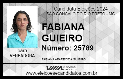 Candidato FABIANA GUIEIRO 2024 - SÃO GONÇALO DO RIO PRETO - Eleições