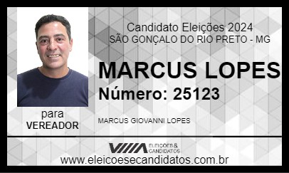 Candidato MARCUS LOPES 2024 - SÃO GONÇALO DO RIO PRETO - Eleições