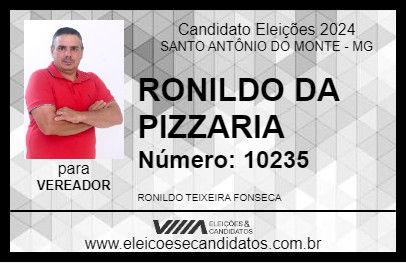 Candidato RONILDO DA PIZZARIA 2024 - SANTO ANTÔNIO DO MONTE - Eleições