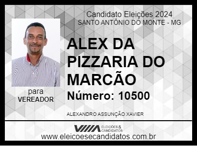 Candidato ALEX DA PIZZARIA DO MARCÃO 2024 - SANTO ANTÔNIO DO MONTE - Eleições