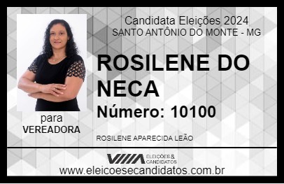 Candidato ROSILENE DO NECA 2024 - SANTO ANTÔNIO DO MONTE - Eleições