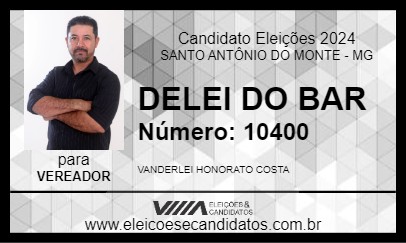 Candidato DELEI DO BAR 2024 - SANTO ANTÔNIO DO MONTE - Eleições