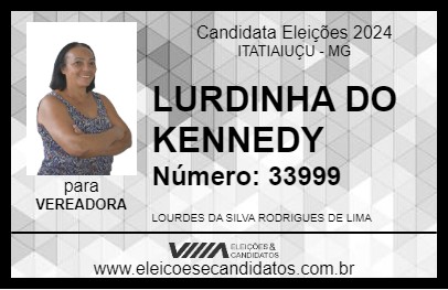 Candidato LURDINHA DO KENNEDY 2024 - ITATIAIUÇU - Eleições