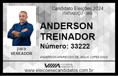 Candidato ANDERSON TREINADOR 2024 - ITATIAIUÇU - Eleições