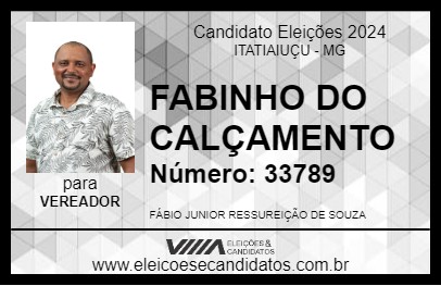 Candidato FABINHO DO CALÇAMENTO 2024 - ITATIAIUÇU - Eleições