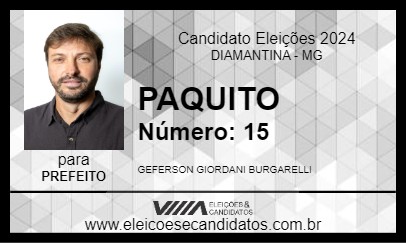 Candidato PAQUITO 2024 - DIAMANTINA - Eleições