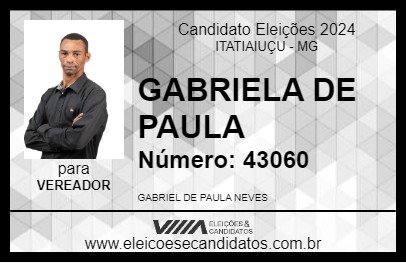 Candidato GABRIEL DE PAULA 2024 - ITATIAIUÇU - Eleições