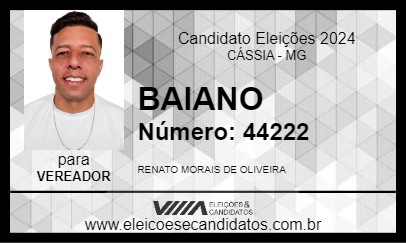 Candidato BAIANO DO LOJÃO 2024 - CÁSSIA - Eleições