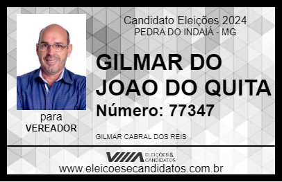 Candidato GILMAR DO JOAO DO QUITA 2024 - PEDRA DO INDAIÁ - Eleições