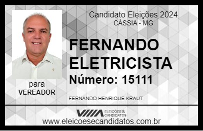 Candidato FERNANDO ELETRICISTA 2024 - CÁSSIA - Eleições