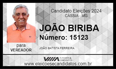 Candidato JOÃO BIRIBA 2024 - CÁSSIA - Eleições