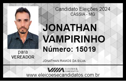 Candidato JONATHAN VAMPIRINHO 2024 - CÁSSIA - Eleições