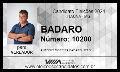 Candidato BADARO 2024 - ITAÚNA - Eleições