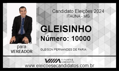 Candidato GLEISINHO 2024 - ITAÚNA - Eleições