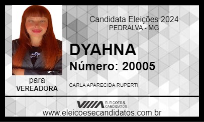 Candidato DYAHNA 2024 - PEDRALVA - Eleições