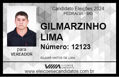 Candidato GILMARZINHO LIMA 2024 - PEDRALVA - Eleições