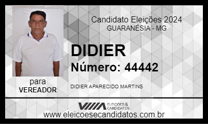 Candidato DIDIER 2024 - GUARANÉSIA - Eleições