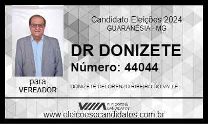 Candidato DR DONIZETE 2024 - GUARANÉSIA - Eleições