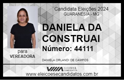 Candidato DANIELA DA CONSTRUAI 2024 - GUARANÉSIA - Eleições