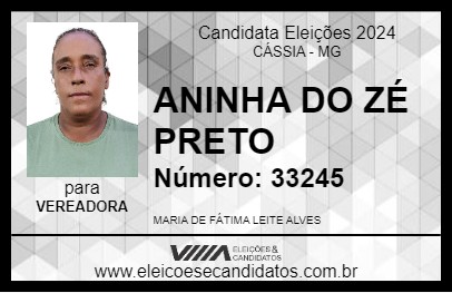 Candidato ANINHA DO ZÉ PRETO 2024 - CÁSSIA - Eleições