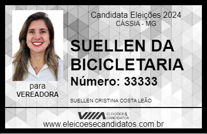 Candidato SUELLEN DA BICICLETARIA 2024 - CÁSSIA - Eleições