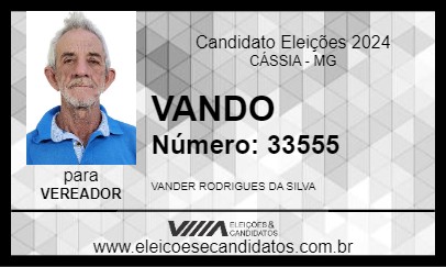 Candidato VANDO 2024 - CÁSSIA - Eleições