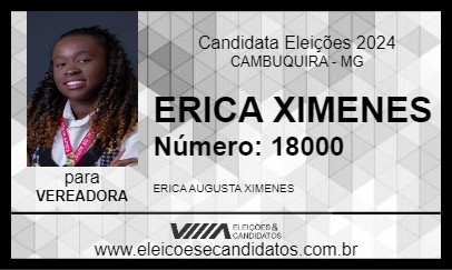 Candidato ERICA XIMENES 2024 - CAMBUQUIRA - Eleições