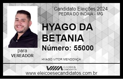 Candidato HYAGO DA BETANIA 2024 - PEDRA DO INDAIÁ - Eleições