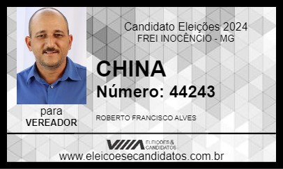 Candidato CHINA 2024 - FREI INOCÊNCIO - Eleições