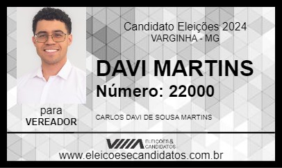 Candidato DAVI MARTINS 2024 - VARGINHA - Eleições