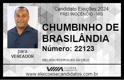 Candidato CHUMBINHO DE BRASILÂNDIA 2024 - FREI INOCÊNCIO - Eleições