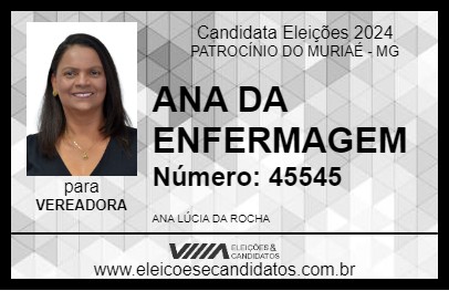 Candidato ANA DA ENFERMAGEM 2024 - PATROCÍNIO DO MURIAÉ - Eleições