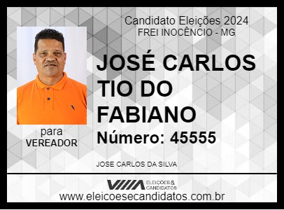 Candidato JOSÉ CARLOS TIO DO FABIANO 2024 - FREI INOCÊNCIO - Eleições