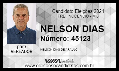 Candidato NELSON DIAS 2024 - FREI INOCÊNCIO - Eleições