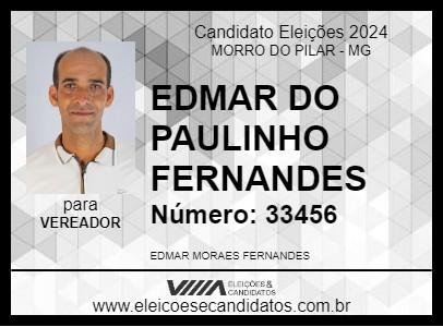 Candidato EDMAR DO PAULINHO FERNANDES 2024 - MORRO DO PILAR - Eleições