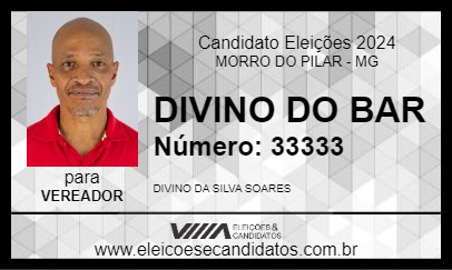 Candidato DIVINO DO BAR 2024 - MORRO DO PILAR - Eleições