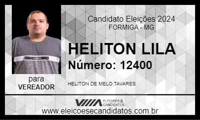 Candidato HELITON LILA 2024 - FORMIGA - Eleições