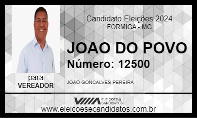 Candidato JOAO DO POVO 2024 - FORMIGA - Eleições