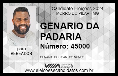 Candidato GENARIO DA PADARIA 2024 - MORRO DO PILAR - Eleições